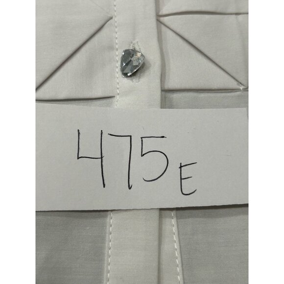 Chicos White Long Sleeve Button-Up Silk Shirt Geometric Front Design Sz XL - Picture 8 of 9